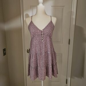 New In Floral Lavender/White Spaghetti Strap Dress‎ with Slip